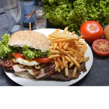 Complete vegetable burger Stock Photos