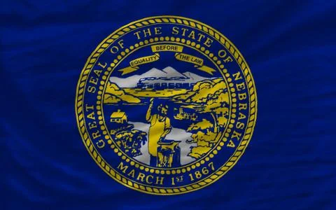 Complete waved flag of american state of nebraska for background Stock Photos