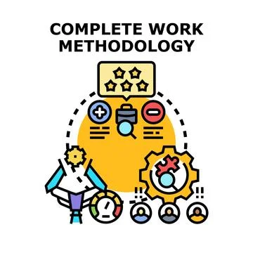 Complete work methodology concept representing business process Stock Illustration