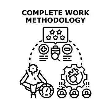 Complete work methodology concept representing business process Stock Illustration