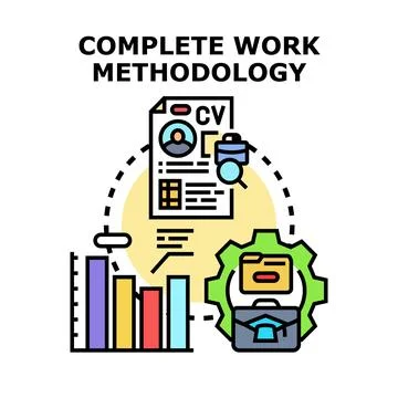 Complete work methodology process managing professional career Stock Illustration