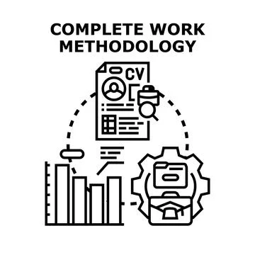 Complete work methodology process managing professional career Stock Illustration