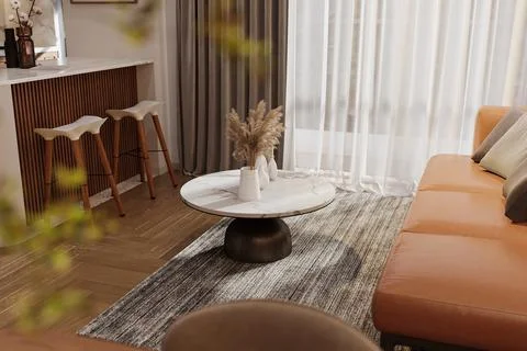 Complete Your Living Space Functional and Cozy Stuff, Lighting, Clarity Stock Photos
