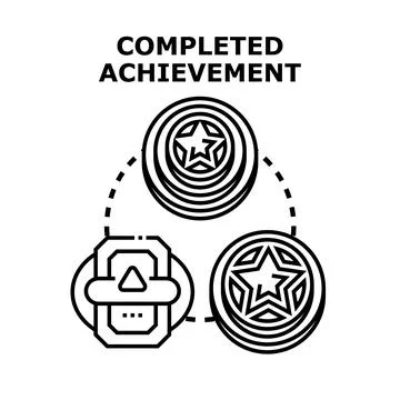 Completed achievement success and progress vector illustration Stock Illustration