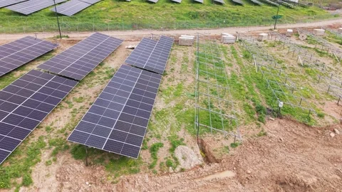 Completed and Under Construction Solar Farm in Greece Vídeo Stock 337953594