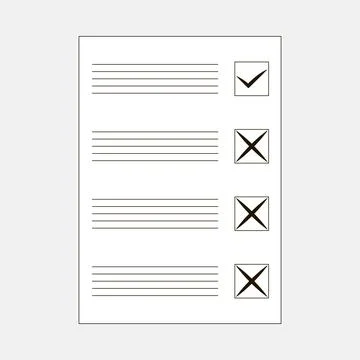 Completed ballot or form for voting or testing Stock Illustration