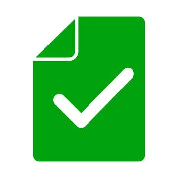 Completed check-marked file icon. Vector. Stock Illustration