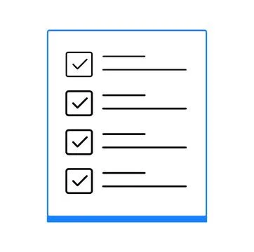 Completed checklist vector illustration, Document with check marks, To do lis Stock-Illustration