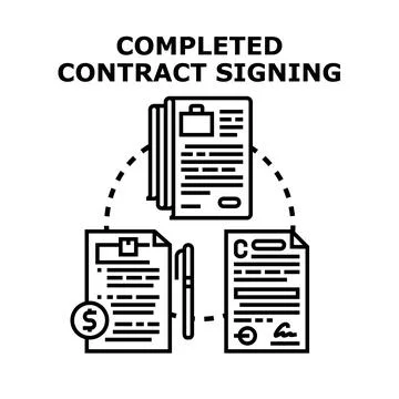 Completed contract signing process for business agreement Illustrazione stock