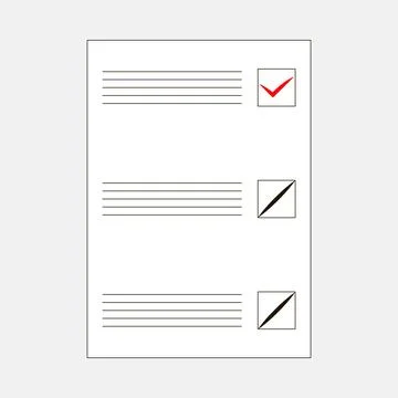 Completed form for testing or polling voters Stock Illustration