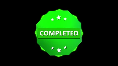 Completed goal target badge animation. Green stars celebrating success with.. Vidéo 313971658