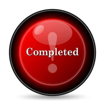 Completed icon. internet button on white background.. Stock Illustration