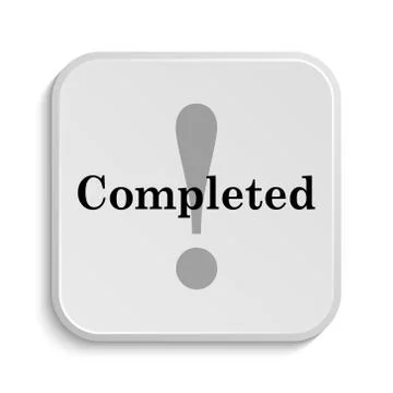 Completed icon. Internet button on white  background.. Stock Illustration