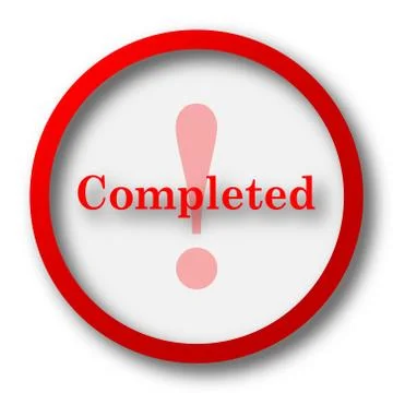 Completed icon. Internet button on white  background.. Stock Illustration