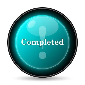 Completed icon. Internet button on white background.. Stock Illustration