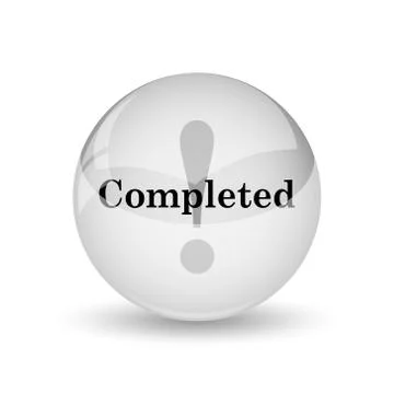 Completed icon. Internet button on white background. Stock Illustration