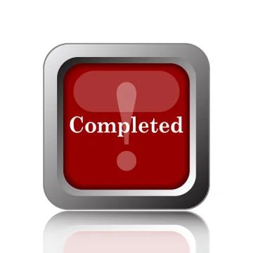 Completed icon. Internet button on white background. Stock Illustration