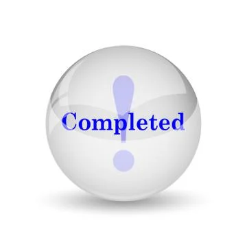 Completed icon. Internet button on white background.. Stock Illustration