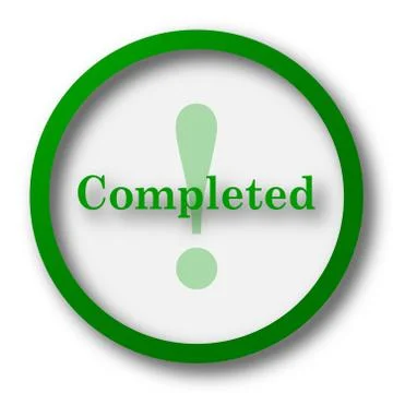 Completed icon. Internet button on white background.. Stock Illustration