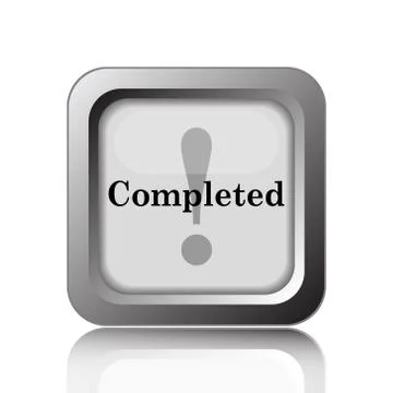 Completed icon. Internet button on white background.. Stock Illustration