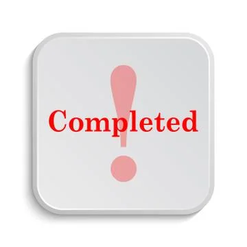 Completed icon. Internet button on white background.. Stock Illustration