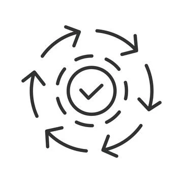 Completed process and consistent workflow icon in line design Illustrazione stock