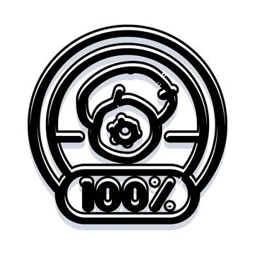 Completed progress achievement 100 percent full success icon Stock Illustration