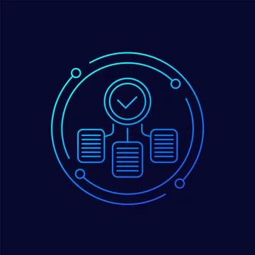 Completed projects icon, line vector Stock Illustration