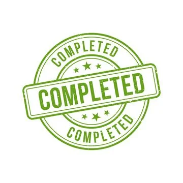 Completed Stamp, Completed Grunge Round Sign Stock Illustration