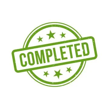 Completed Stamp, Completed Grunge Round Sign Stock Illustration