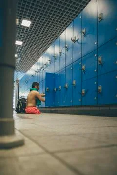 Completed Swimming Session Fotos Stock