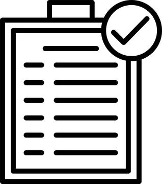 Completed Task Line Icon Design Stock Illustration