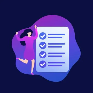 Completed task or to do list, vector Stock Illustration