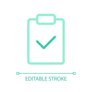 Completed task pixel perfect color linear ui icon Stock Illustration