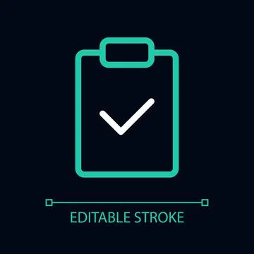 Completed task pixel perfect color linear ui icon for dark theme Stock Illustration
