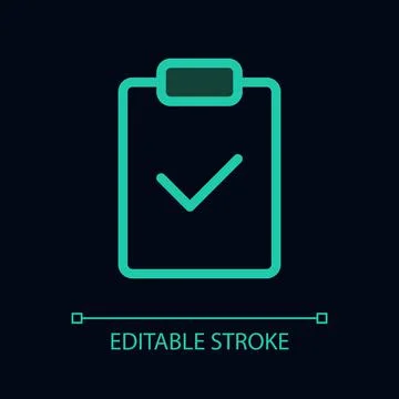 Completed task pixel perfect glassmorphism ui icon for dark theme Stock Illustration