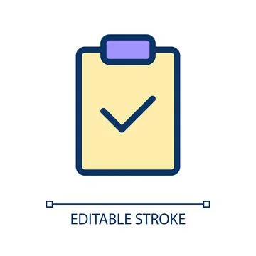 Completed task pixel perfect RGB color ui icon Illustrazione stock