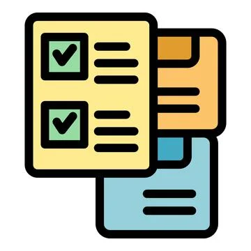 Completed tasks on checklist and documents representing project management Stock Illustration