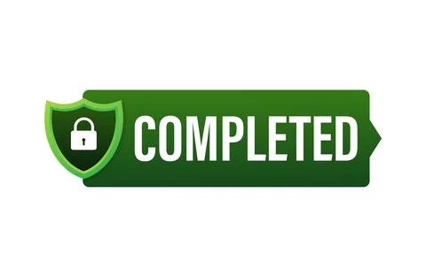 Completed tick, Checkmark stamp, sticker. Vector stock illustration. Stock Illustration