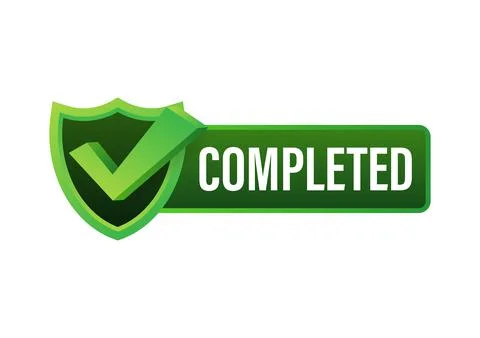 Completed tick, Checkmark stamp, sticker. Vector stock illustration. Stock Illustration