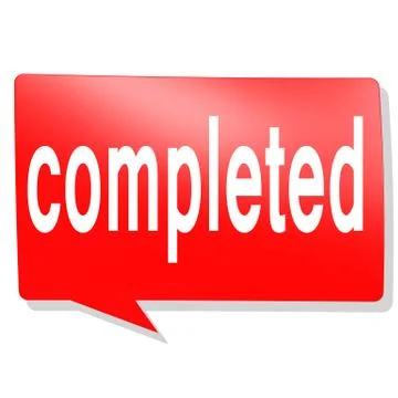 Completed word on red speech bubble Stock-Illustration