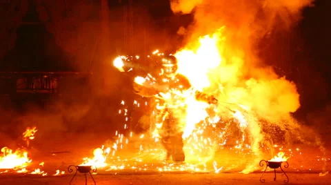 Completely burning man Stock Footage 53540587