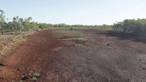 Completely dry river bed in Australian outback Stock Footage 70966745