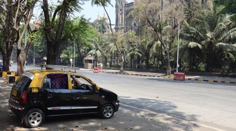 Completely empty streets in the city due to lockdown. Stock Photos