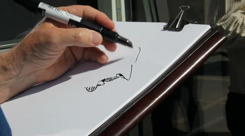 Completely freehand drawing Stock Footage 42430594