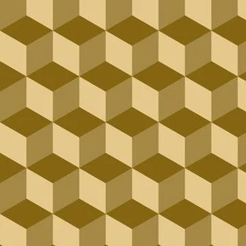 Completely seamless, abstract cube pattern. Colorful design, geometric 3d vector Stock Illustration