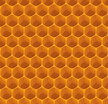 Completely seamless honeycomb texture pattern, honey cells Stock Illustration