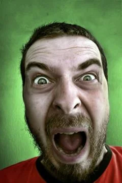 Completely shocked man Stock Photos