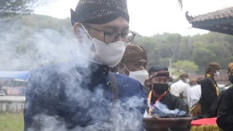 Completeness of Offerings in Javanese Rites/Rituals 1 Stock Footage 242641877