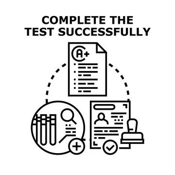 Completing analysis and verification of test results successfully Illustrazione stock